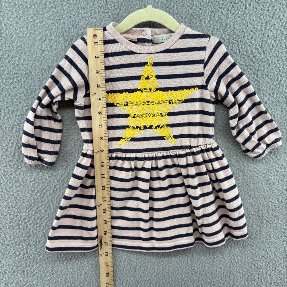 Stella McCartney Kids 18M Pink Navy Striped Star Applique Dress - Picture 6 of 11